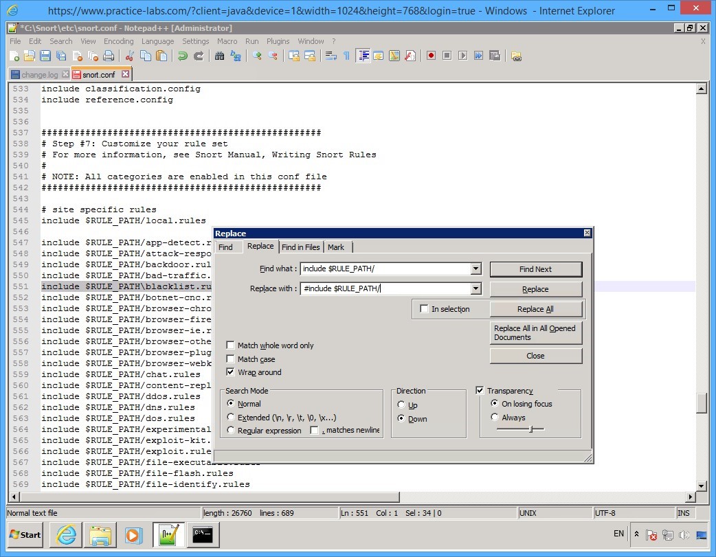 Practice Labs screenshot.